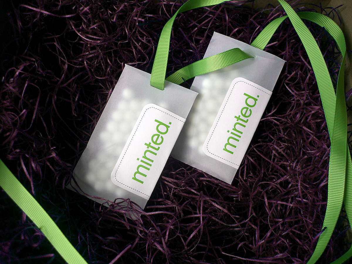 Minted complimentary gift of mints with branded packaging