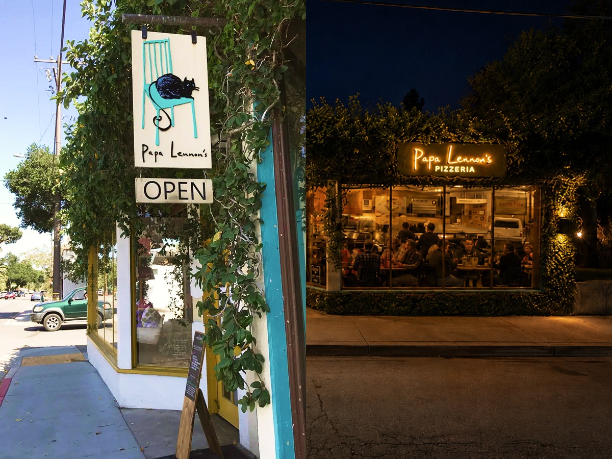 Papa Lennon’s Pizzeria storefront and exterior signage